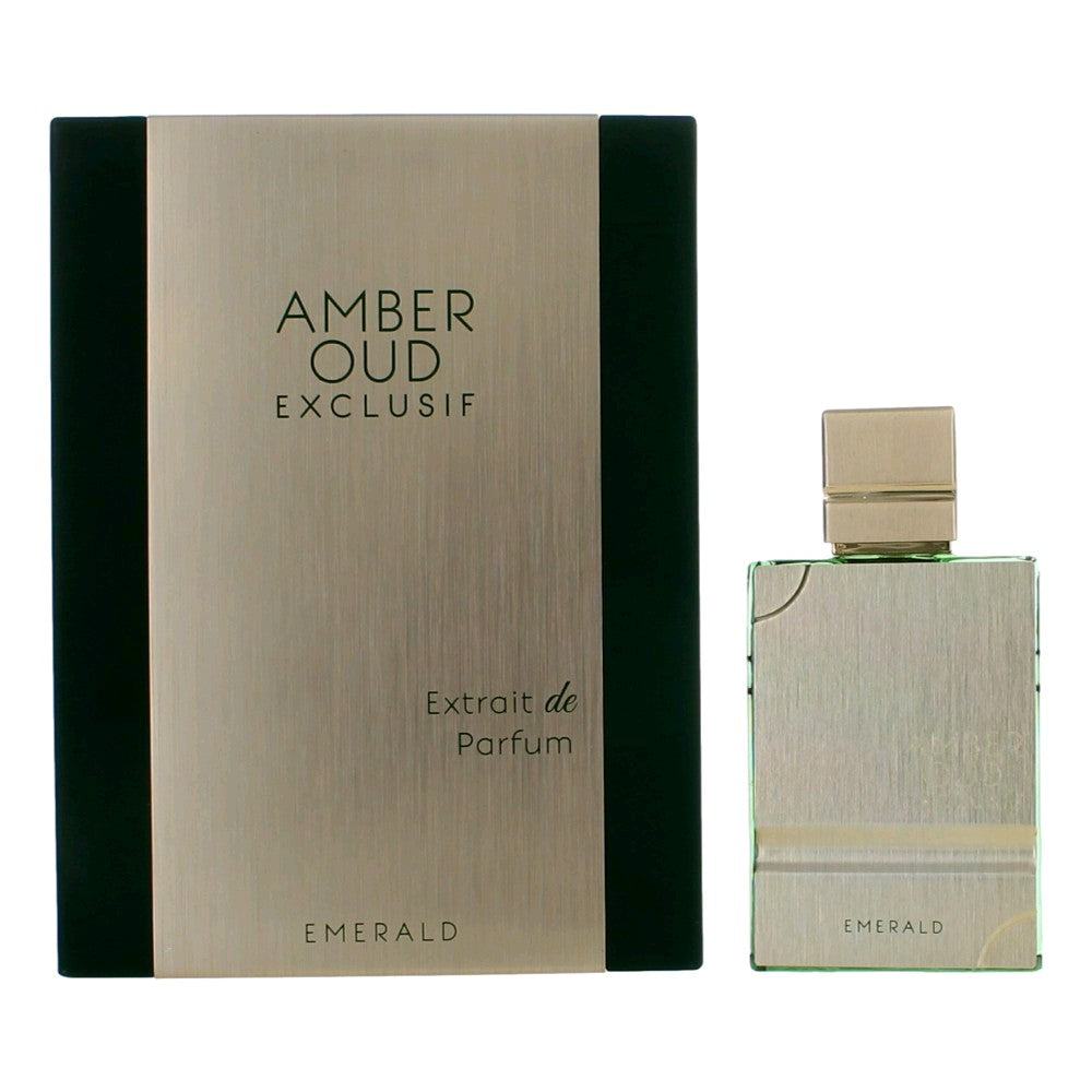 Bottle of Amber Oud Exclusif Emerald by Al Haramain, 2 oz Extrait De Parfum Spray for Unisex